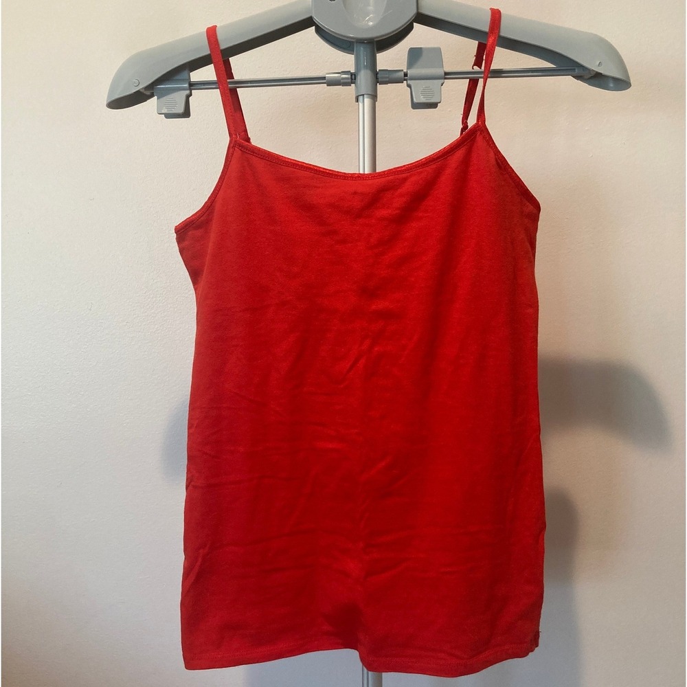 Y2K SO Medium Red Orange Camisole Colorpop Accent Summer Alt Tank Top Cute Hot